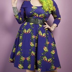 PUG Deadly Dames Venus Fly Trap Swing dress 3X